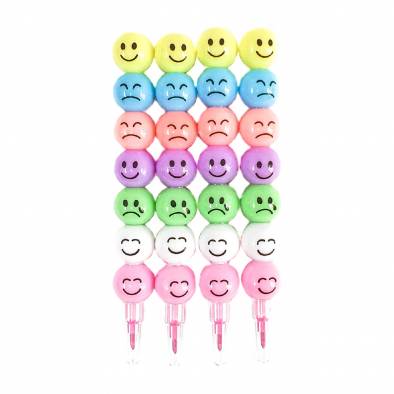 Interchangeble Smiley Face Crayon (Pastel) (4pcs)