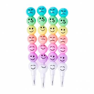 Interchangeble Smiley Face Pencil (Pastel) (4pcs)