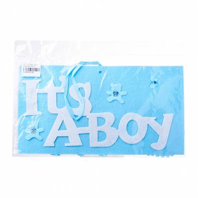 It's A Boy Rectangle Hanging Decoration