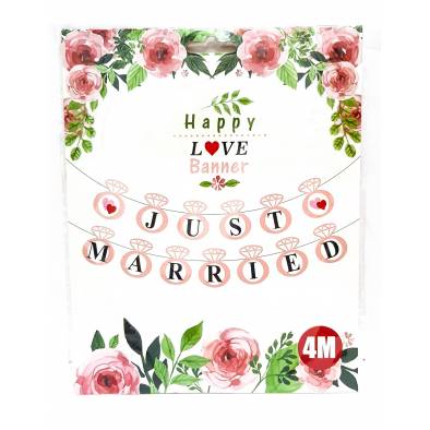 Just Married Happy Love Banner JQ90041