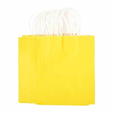 15x20x8cm Kraft Paper Bag (Yellow)