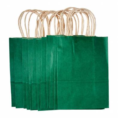 15x20x8cm Kraft Paper Bag (Green)