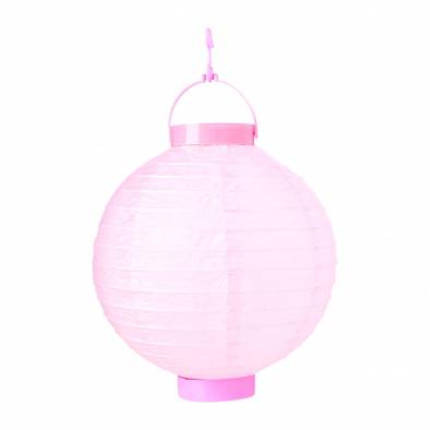 8" LED Round Paper Lantern (Light Pink)