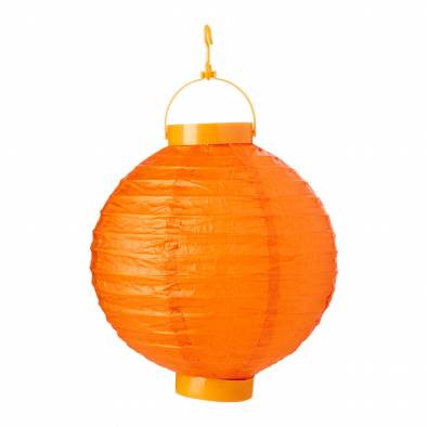 8" LED Round Paper Lantern (Orange)