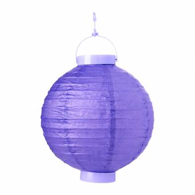 8inch LED Round Paper Lantern (Purple)