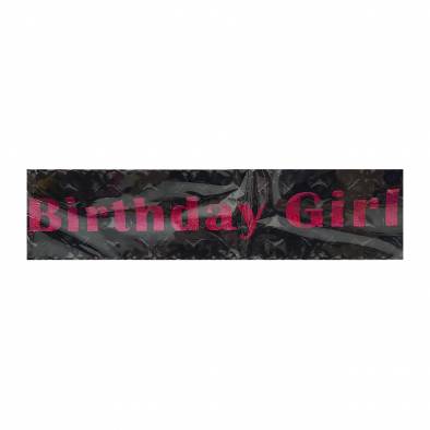 Lace Birthday Girl Shiny Sash (Black)