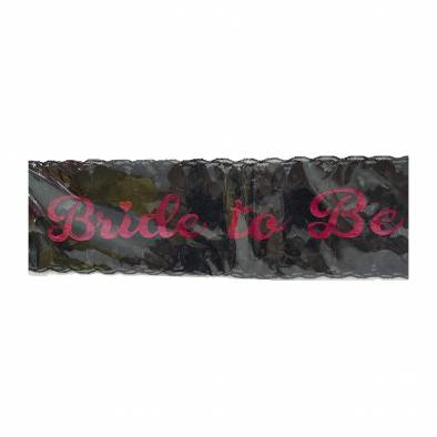 Lace Bride to Be Shiny Sash (Black)