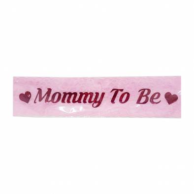 Lace Mommy to Be Shiny Sash (Pink)
