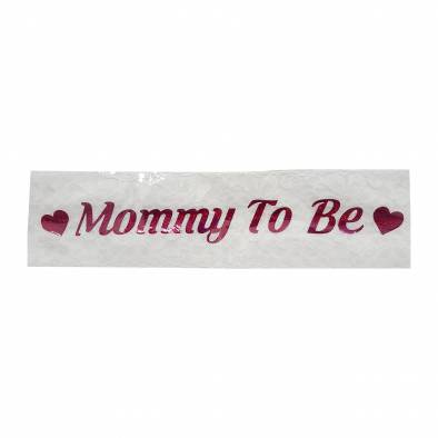 Lace Mommy to Be Shiny Sash (White)