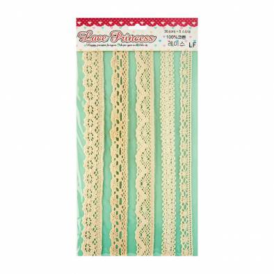 Lace Ribbon (Gold-Green) (5pcs)