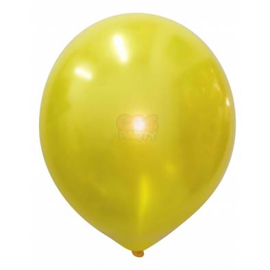 12" Round Metallic Latex Balloons (Yellow) (10pcs)