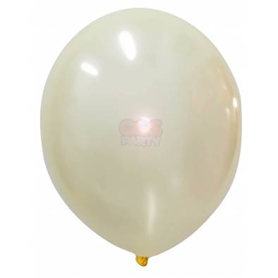 12" Round Metallic Latex Balloons (Ivory) (10pcs)