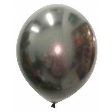 12" Round Metallic Latex Balloons (Black) (10pcs)