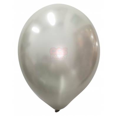 12" Round Metallic Latex Balloons (Silver) (10pcs)