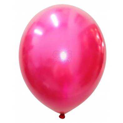 12" Round Metallic Latex Balloons (Fuchsia) (10pcs)