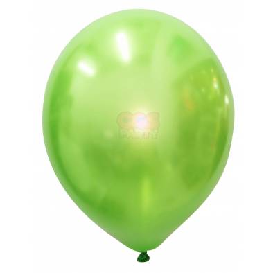12" Round Metallic Latex Balloons (Lime Green) (10pcs)