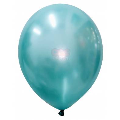 12" Round Metallic Latex Balloons (Aqua) (10pcs)