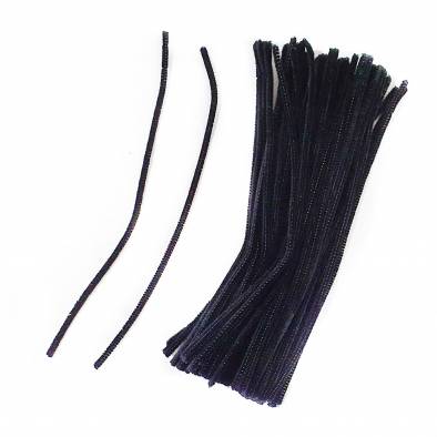 30cm Matt Pipecleaner (Black) (100pcs)