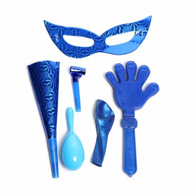 Metallic 6pcs Party Novelty Set (Blue)