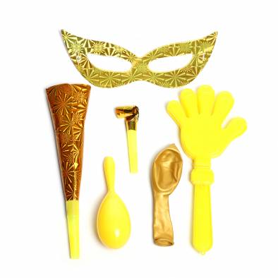 Metallic 6pcs Party Novelty Set (Gold)