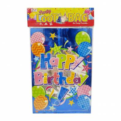 Metallic Foil Birthday Loot Bag (Blue Balloon) (10pcs)