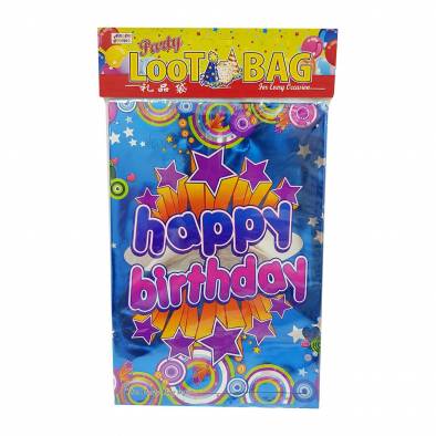 Metallic Foil Birthday Loot Bag (Blue Star) (10pcs)