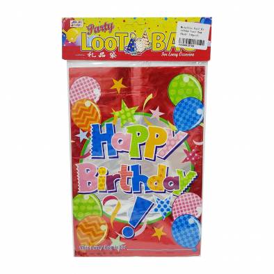 Metallic Foil Birthday Loot Bag (Red) (10pcs)