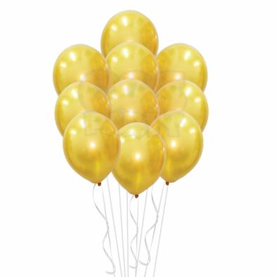 Metallic Gold Helium Inflated Balloon Bundle (12")