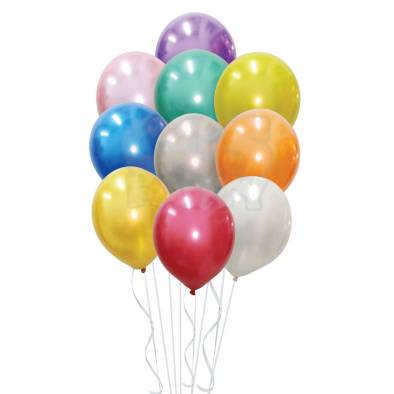 10pc Helium Inflated Latex Balloon (12")