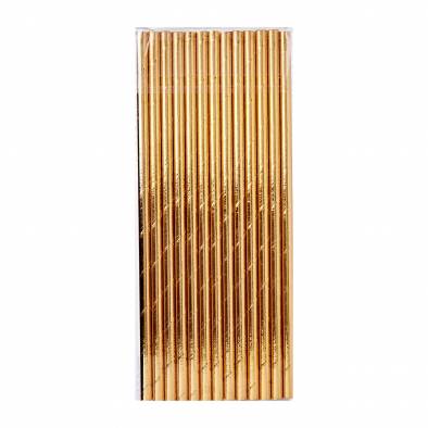Metallic Paper Straw (Gold) (25pcs)