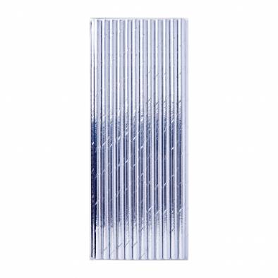 Metallic Paper Straw (Silver) (25pcs)