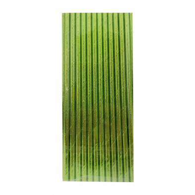 Metallic Paper Straw (Green Color) (25pcs)