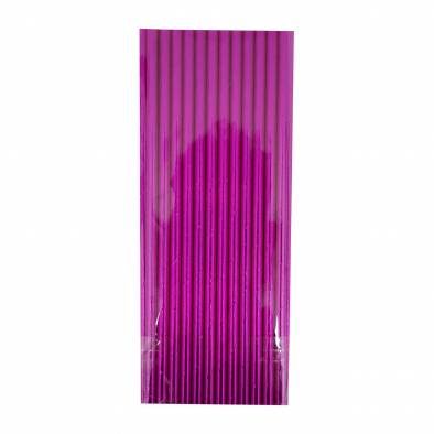 Metallic Paper Straw (Hot Pink Color) (25pcs)