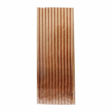 Metallic Paper Straw (Rose Gold Color) (25pcs)