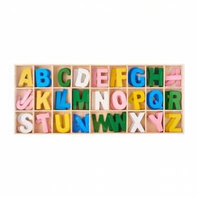 Mini Wooden Alphabet Set (Assorted Color)