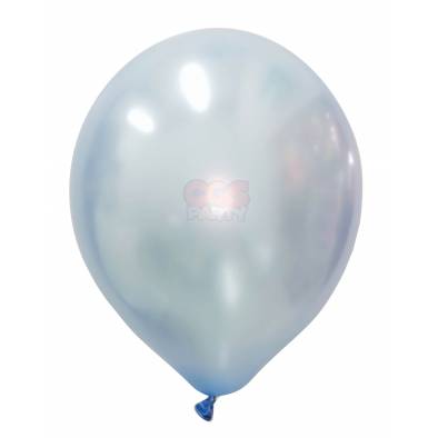 12" Round Metallic Latex Balloons (Light Blue) (10pcs)