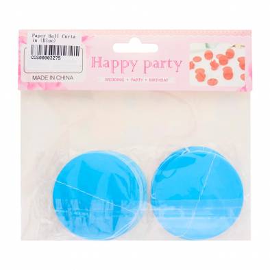 Paper Ball Curtain (Blue)