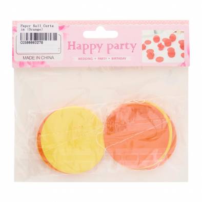 Paper Ball Curtain (Orange)