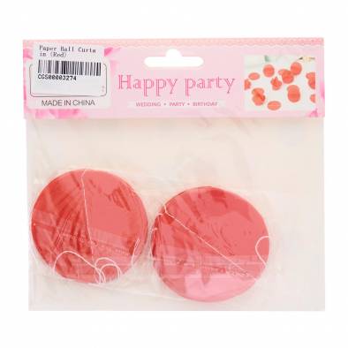 Paper Ball Curtain (Red)