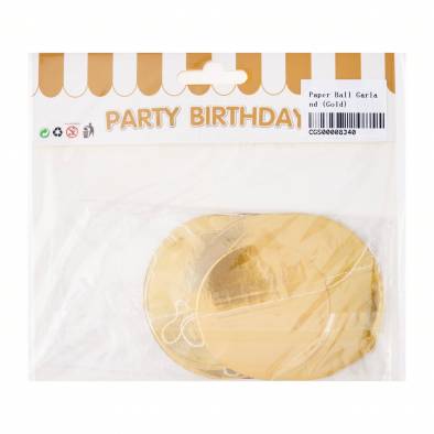 Paper Ball Garland (Gold)