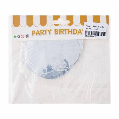 Paper Ball Garland (Silver)