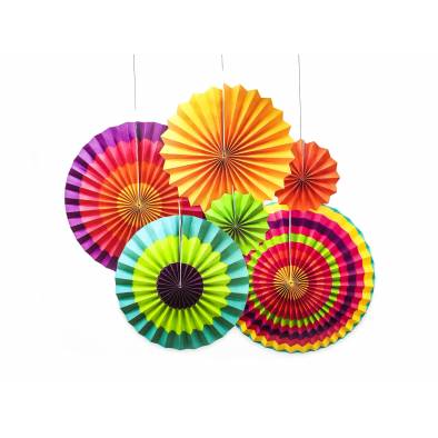 Paper Fan Set Decoration JQ08052 (Multi) (6pcs)