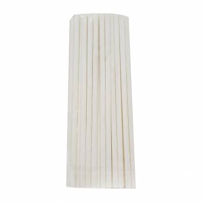 Paper Straw (White Solid) (25pcs)