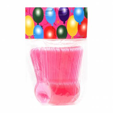 Plastic Ice Cream Spoon (Pink) (24pcs)