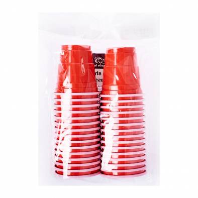 Plastic Shot Glass (Red) (30pcs)
