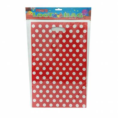 Polka Dot Loot Bag (L) (Red) (10pcs)