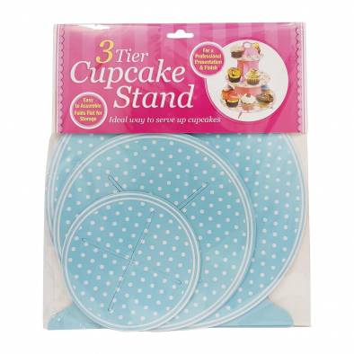 Polka Dots 3 Tier Cupcake Stand (Blue)