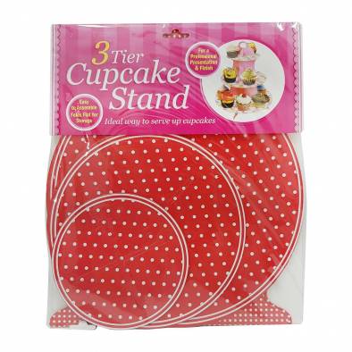 Polka Dots 3 Tier Cupcake Stand (Red)