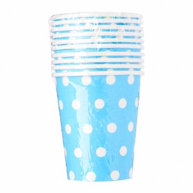 Polka Dots Paper Cups (Baby Blue)