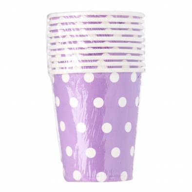 Polka Dots Paper Cups (Purple)